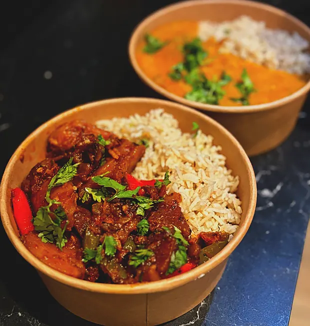 Homemade Punjabi take-away bowls from the Swadish kitchen, Brussels